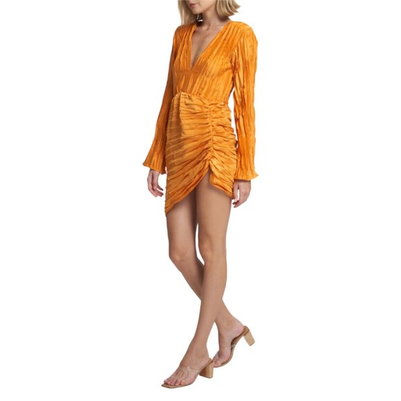 NWT L'IDEE Les Elements Costas Mini Dress Womens 6 AU 2 US Long Sleeve VNeck NEW - Picture 1 of 13